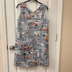 Mele Kalikimaka from Reyn Spooner Limited Issue Hawaiian Santa Christmas Dress M